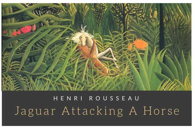 Jaguar Attacking A Horse By Henri Rousseau