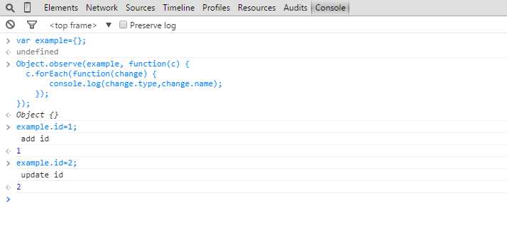 JavaScript Object.observe() 