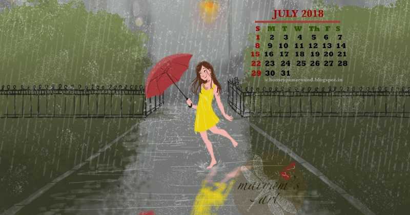 July 2018 Desktop Calendar: Baarish Ka Maza!
