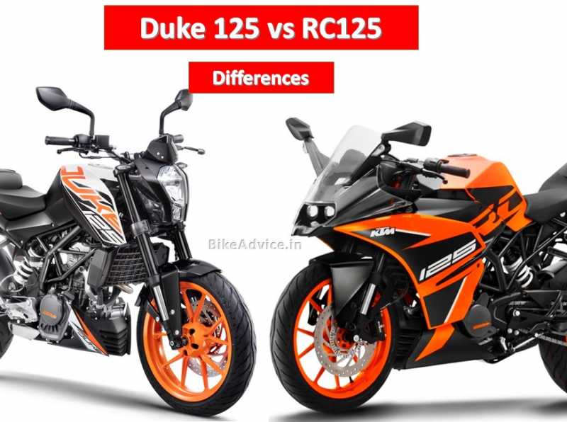 KTM Duke 125 Vs RC125 - List Of All Differences Listed