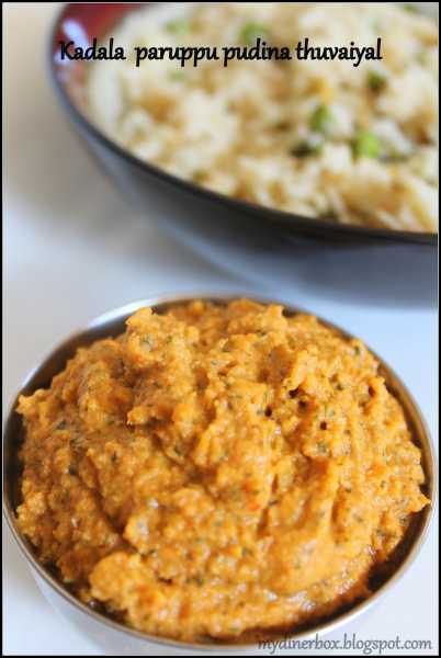 Kadala Paruppu Pudina Thuvaiyal / Channa Dal Mint Chutney