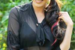 Kajal Aggarwal in a Transparent black top exposing her Black Bra & hot navel