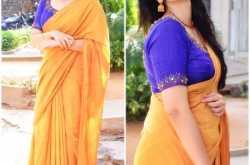 Kalpika Ganesh in mustard yellow saree