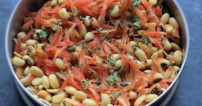 Karamani Kosumalli  | Lobia Kosumalli | Black Eyed Peas Salad | Gluten Free And Vegan Recipe 