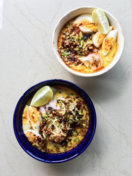 Khao Suey With Dried Prawns And Chilli Oil - Purple Cinnamon