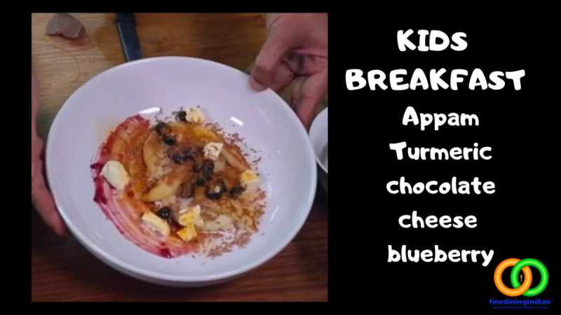 Kids Breakfast Appam Turmeric Chocolate Blueberry