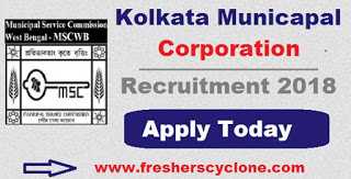 Kolkata Municipal Corporation - KMC Recruitment 2018 - Apply For Veterinary Officer Post.