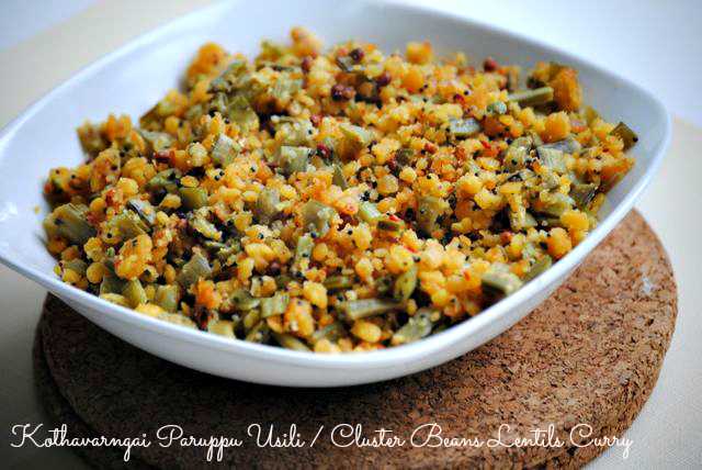 Kothavarangai Paruppu Usili/ Cluster Beans Lentil Curry