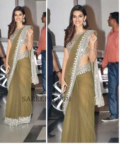 Kriti Sanon In Green Saree For Diwali Bash 2018