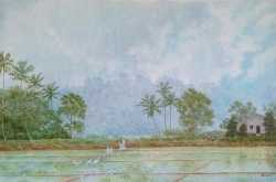 Kuttanad Series:  Acrylic painting on canvas - Busy Morning