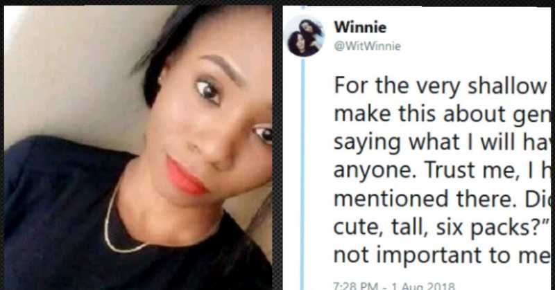 Lady Lists Qualities Husband Must Possess, Number 1 Will Shock You