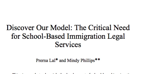 Law Review: “Discover Our Model: The Critical Need For School-Based Immigration Legal Services”