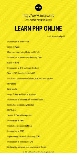Learn PHP Online For Beginners By Anil Kumar Panigrahi 