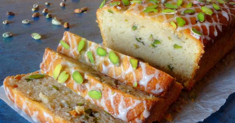 Lemon Pistachio Loaf (Eggless) | #BreadBakers