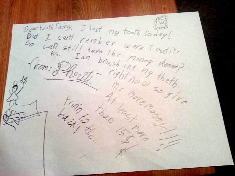 Letter To Tooth Fairy