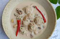 Lime Coconut Soup with Chicken meatballs