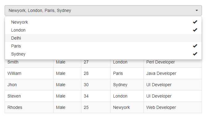 Live Data Search With Multiselect Dropdown Using Ajax, PHP & MySQL