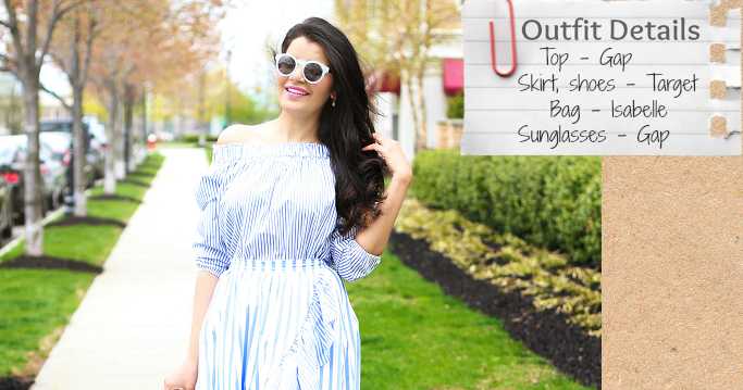 Lookbook : Striped Ruffle Wrap Midi Skirt