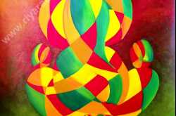 Lord Ganesha Ji Oil Painting Abstract III 