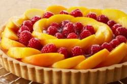 Luscious Dish of London - Peach and Raspberry Custard Tart