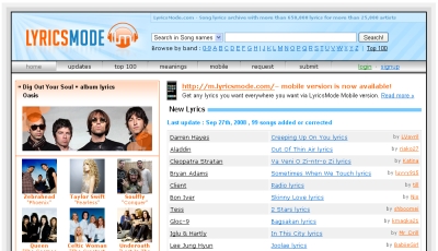 Lyricsmode - The Biggests Lyrics Database