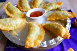 MATAR KARANJI - Savory Green Peas Empanadas [vegan] - KamalKitchen