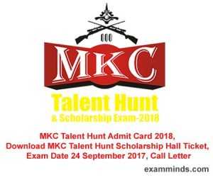 MKC Talent Hunt Admit Card 2019, Download MKC Talent Hunt Scholarship Hall Ticket 2018, Exam Date Class 10 11 12, Call Letter