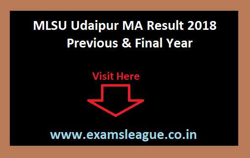 MLSU Udaipur MA Result 2019 Previous & Final Year Result Date NC/Regular