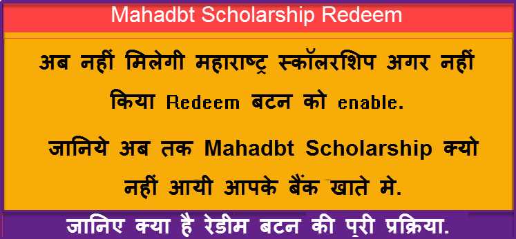 Mahadbt Scholarship Redeem Procedure 2018 ! Maharashtra Scholarship