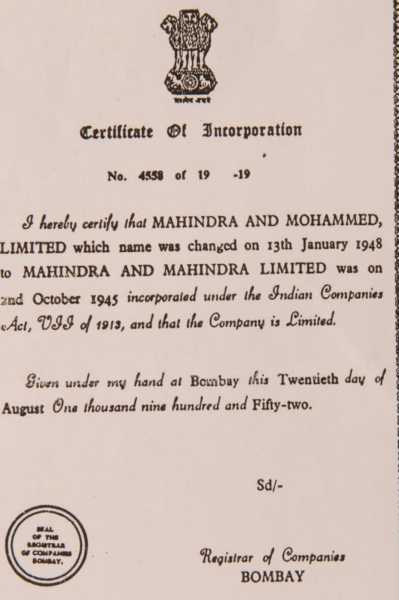 Mahindra & Mahinndra Was Born As Mahindra & Mohammed