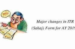 Major changes in ITR 1 (Sahaj) Form for AY 2019-20