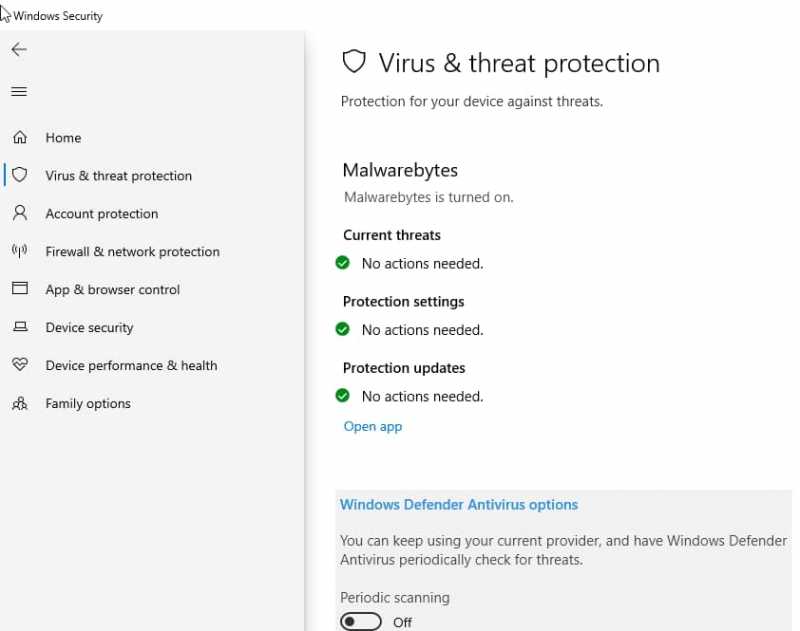 Malwarebytes Disables Windows Defender In Windows 10 Version 1903