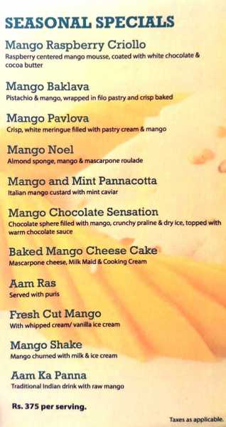 Mango Dessert Festival At Sin In Hotel Marine Plaza - Churchgate, Mumbai