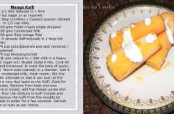 Mango Kulfi(a frozen milk based Indian dessert)