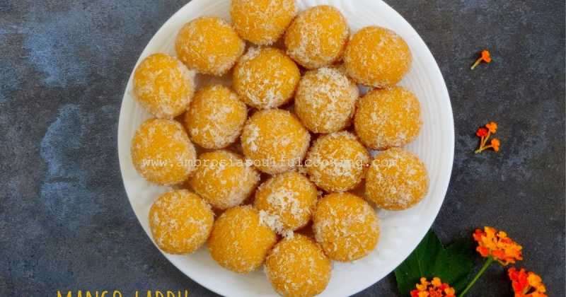 Mango Laddu | Mango Coconut Laddu | Mango Coconut Balls