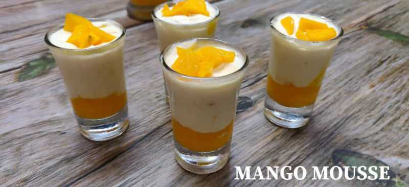 Mango Mousse Recipe | Eggless Mango Mousse | How To Make Mango Mousse - Nams Corner