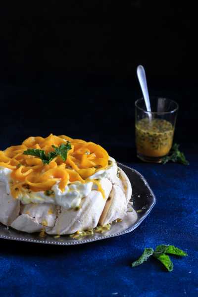 Mango Passion Fruit Pavlova