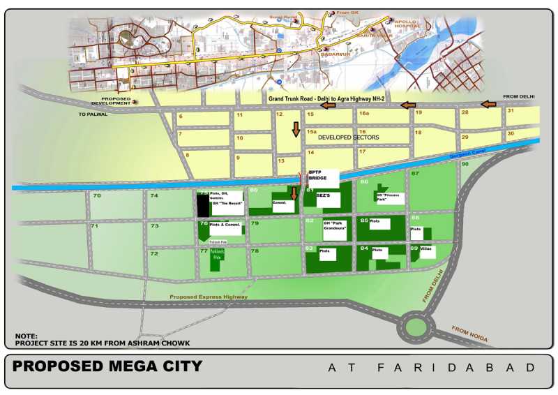 Map Of Faridabad Neharpar Region