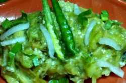 Mashed Brinjal (Bengena Pitika) popular dish in Assam