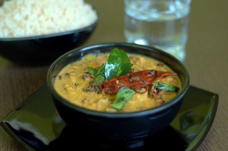 Mathanga Payar Erisseri/ Pumpkin And Beans In Coconut Based Gravy 
