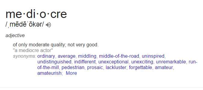 Mediocre  !!