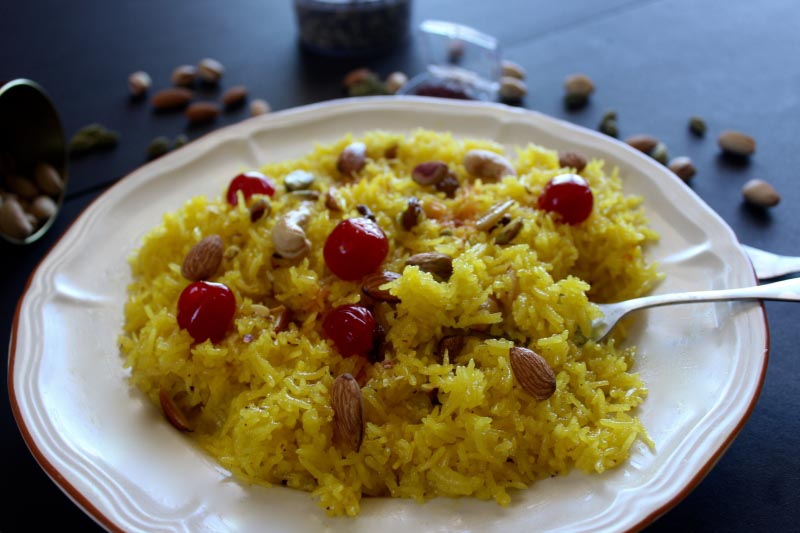 Meetha Chawal Zarda (Kashmiri Sweet Rice Dessert) - The Food Samaritan