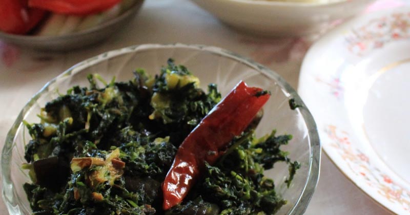 Methi (fenugreek Leaves) With Brinjal Recipe