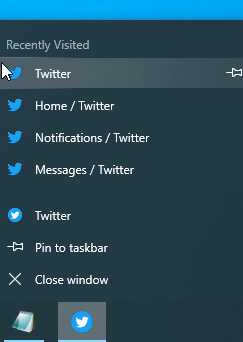 Microsoft Edge Chromium Adds Jump List Support For PWAs On Windows 10