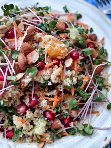 Middle Eastern Rainbow Bulgur Salad For A Crowd [Vegan] | Saffron Trail