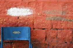 Minimalist Photography - by Prakash Ghai: White Patch Blue Chair