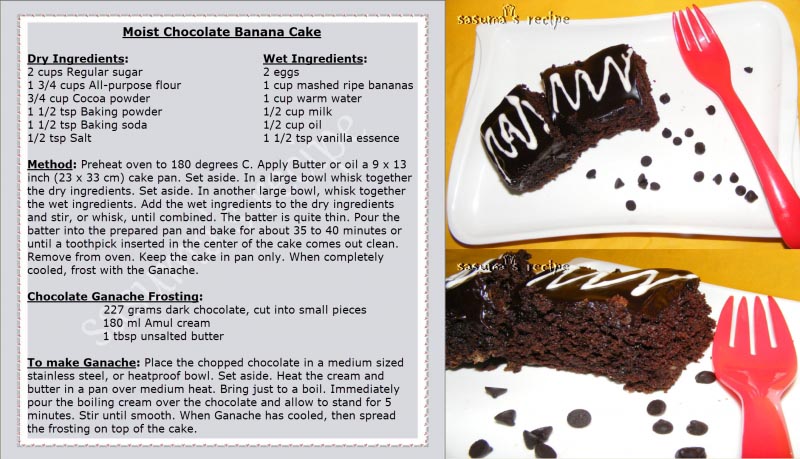 Moist Chocolate Banana Cake