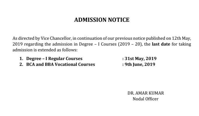 Munger University 1st, 2nd & 3rd Merit List 2019 BA, BSc & BCom 