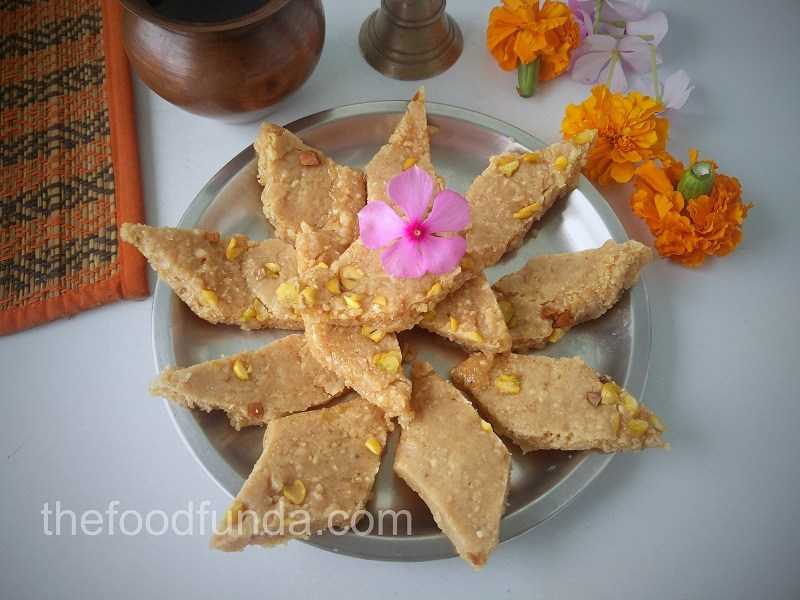 Mungfali Barfi Recipe | Peanut Barfi - The Food Funda