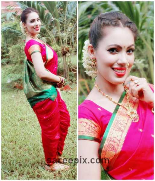 Munmun Dutta In Marathi Traditional Saree